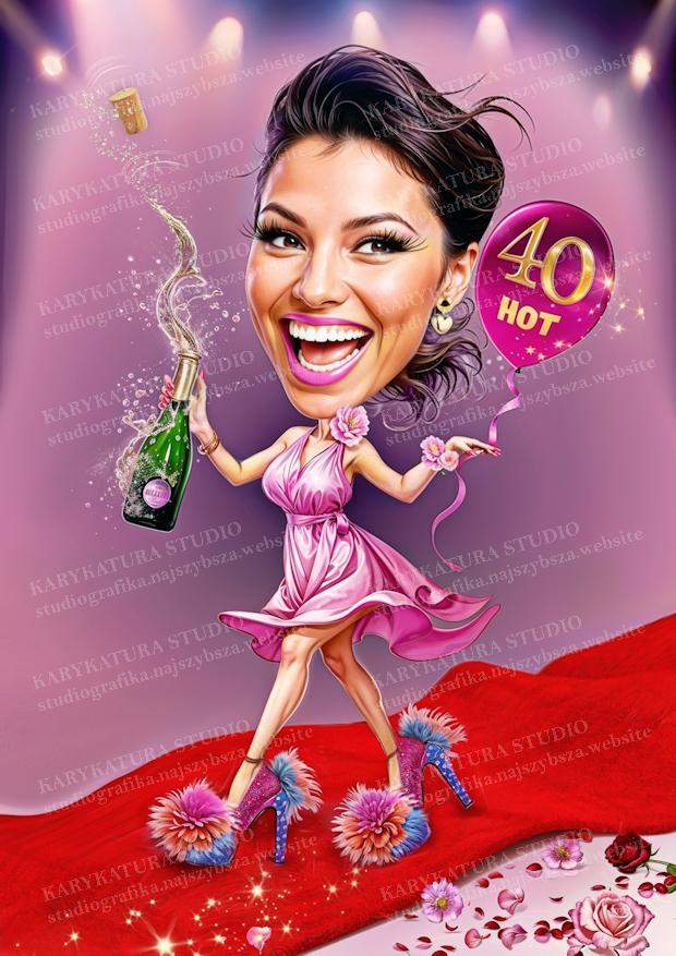 kobieta z szampanem, gorąca 40 stka, studio, marzena perkowska